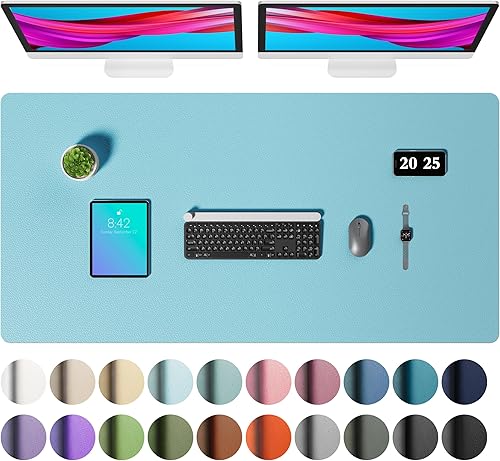 Miniatura 165 de Aothia - Protector de escritorio de cuero sintético, base para mouse, superficie antideslizante e impermeable para escribir y para laptop, para