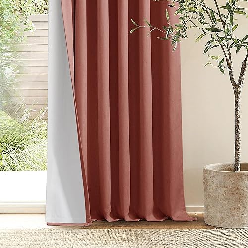 Miniatura 161 de Cortinas opacas de lino con pliegues pinzados de 90 pulgadas, 2 paneles para sala de estar, crema natural, cortinas 100% opacas de 90 pulgadas