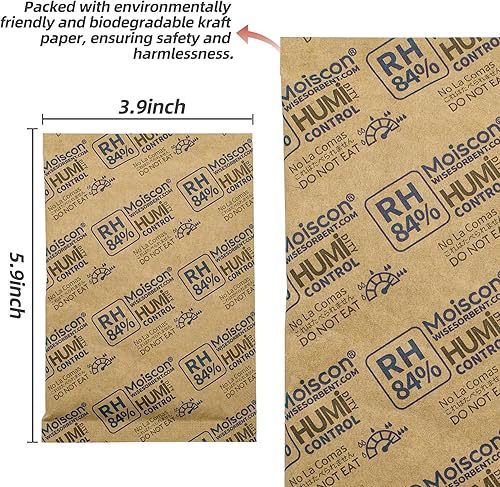 Miniatura 48 de Paquete de 30 paquetes de control de humedad bidireccional de 62% HR 0.28 oz para almacenar paquetes de control de humedad de 1 oz, tamaño 8 62%