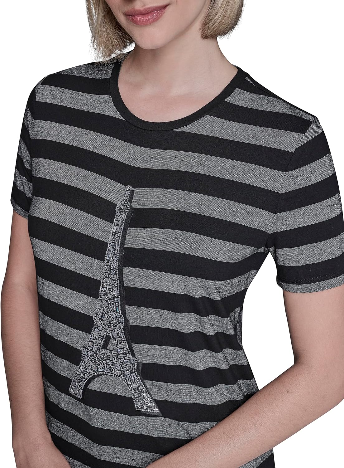 Karl Lagerfeld Womens Short Sleeve Soft Everyday Logo T-Shirt - Image 5