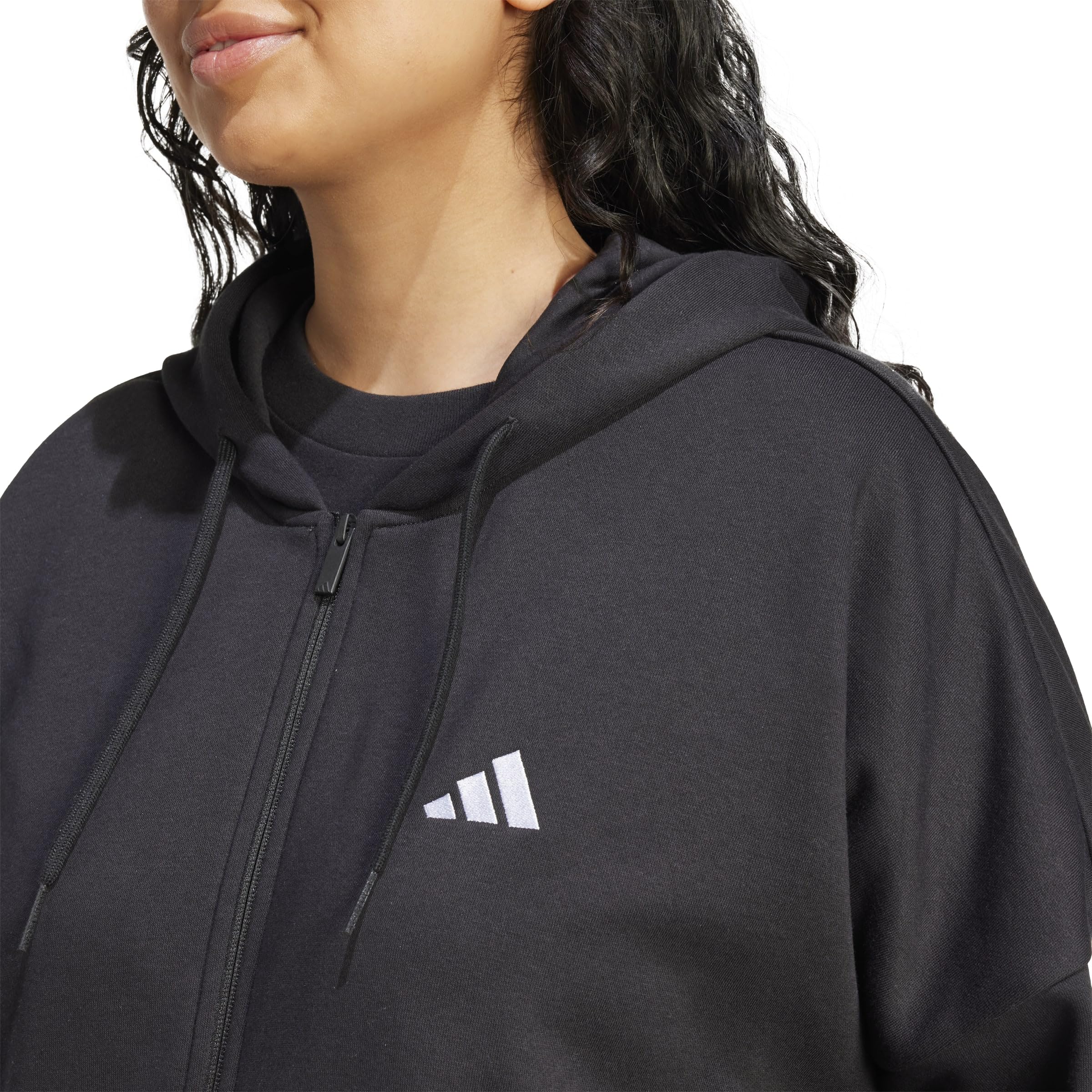 adidas Women's Essentials 3-Streifen Full-Zip Fleece Kapuzenjacke (Große Größen)