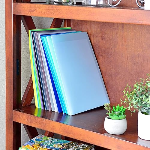 Miniatura 6 de Youngever Paquete de 12 carpetas de plástico resistente con dos bolsillos, carpetas de plástico resistente con 2 bolsillos, colores costeros