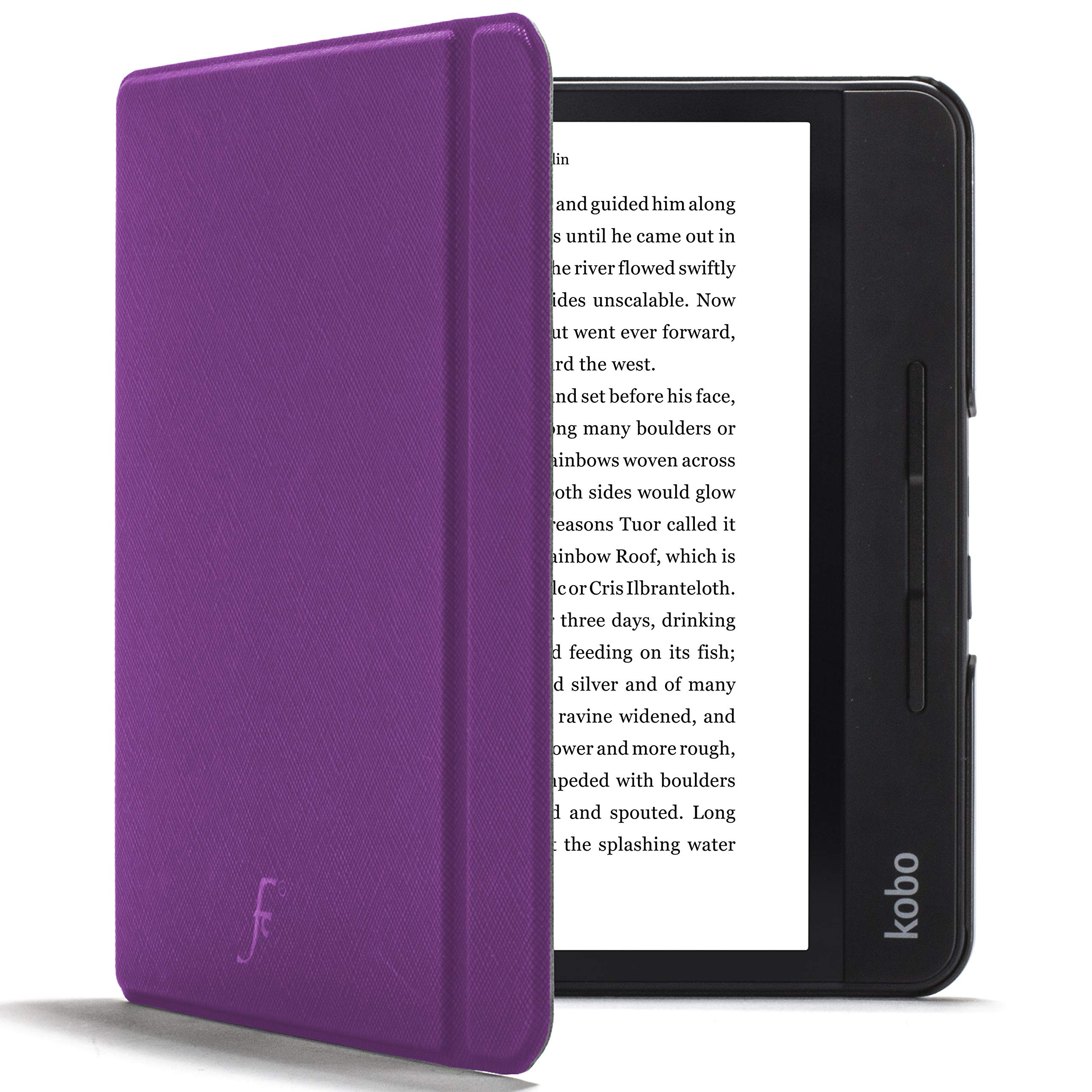 Forefront Cases Funda para Kobo Aura Edition 2 (Modelo: N236, 2016) - Delgado, Ligera y Protectora Funda para Kobo Aura Edition 2 (6") - Smart Auto Sueño Estela Función (Carcasa) - Púrpura — view 20