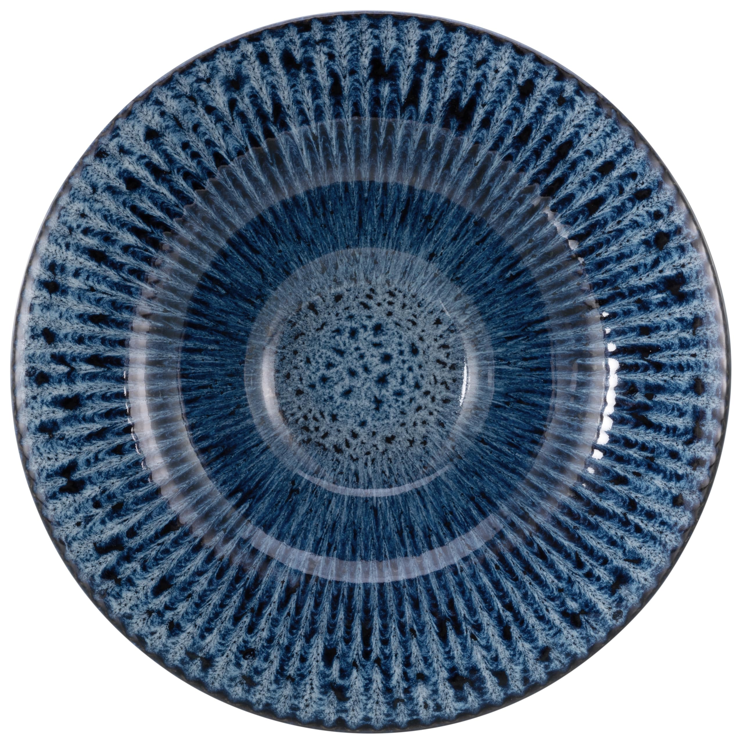 CreaTable, Allegra Magic Blue 24977 Lot de 4 assiettes à pâtes en grès pour 4 personnes Passe au lave-vaisselle et au micro-ondes Fabriqué en Europe