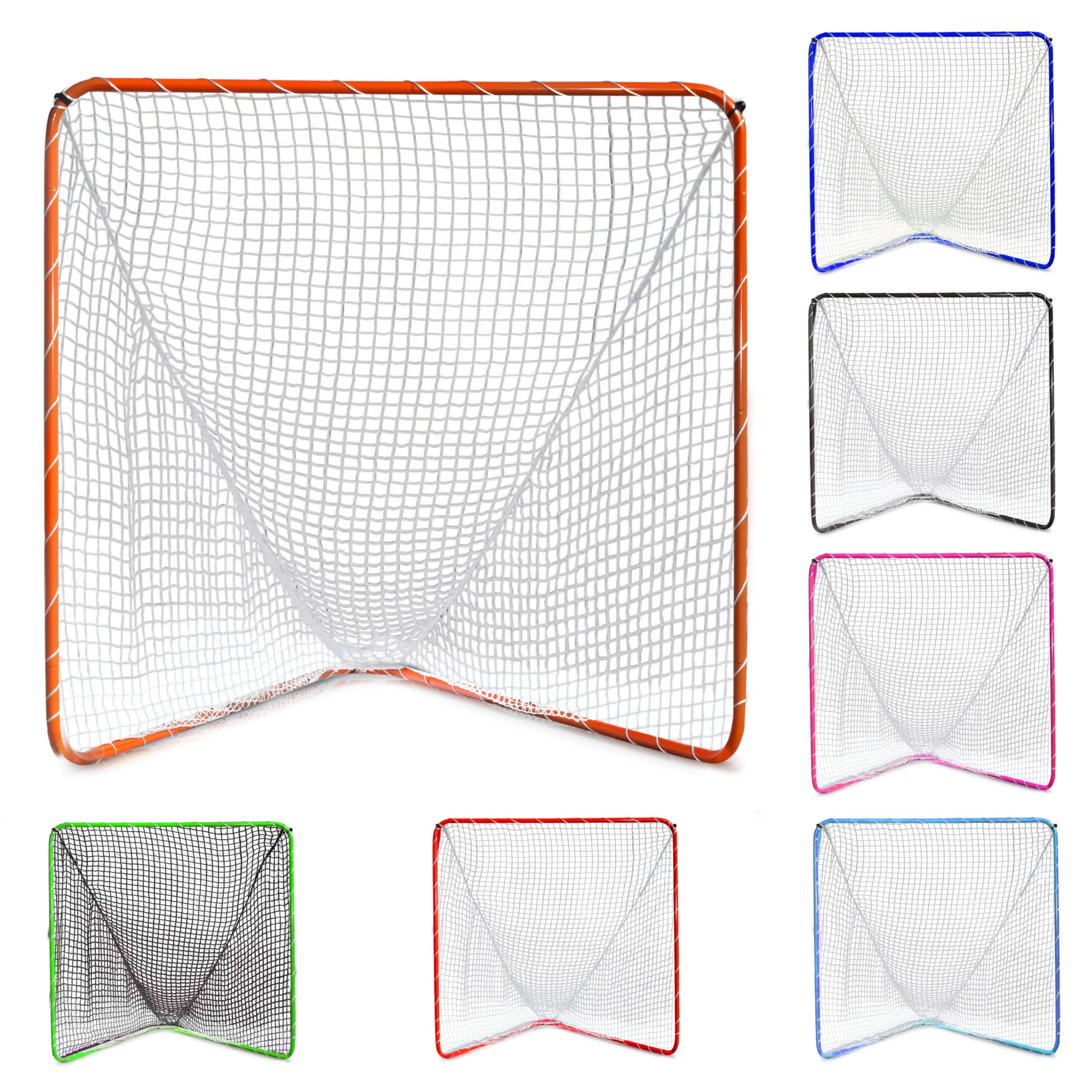 Velocity Carolina Blue Backyard Lacrosse Goal with 4mm Black Net - Steel Frame Perfect for Youth and Adult Training
