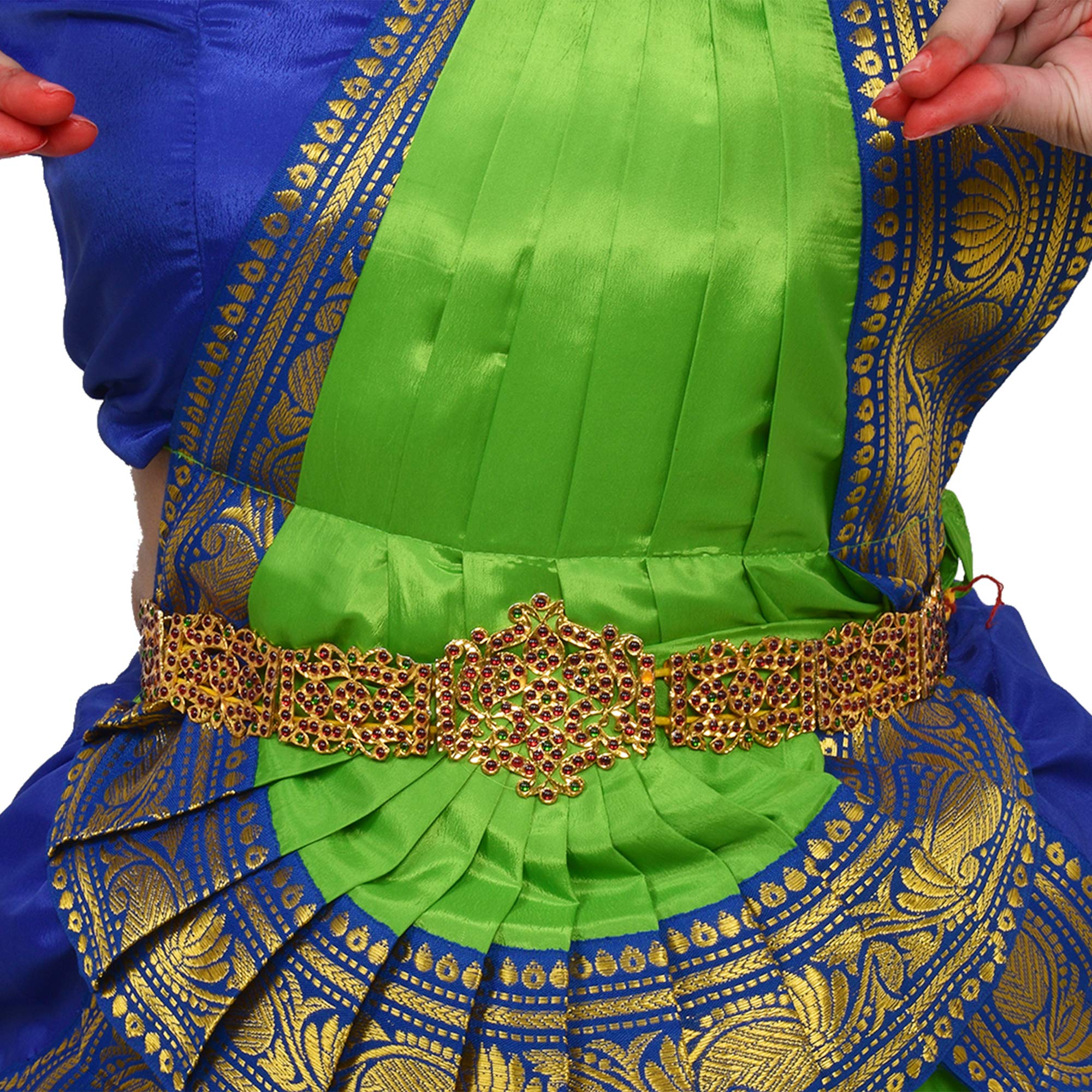 Bharatanatyam Dress Readymade Parrot Green And Blue Color Costume  Bharatnatyam | Desertcart Aruba