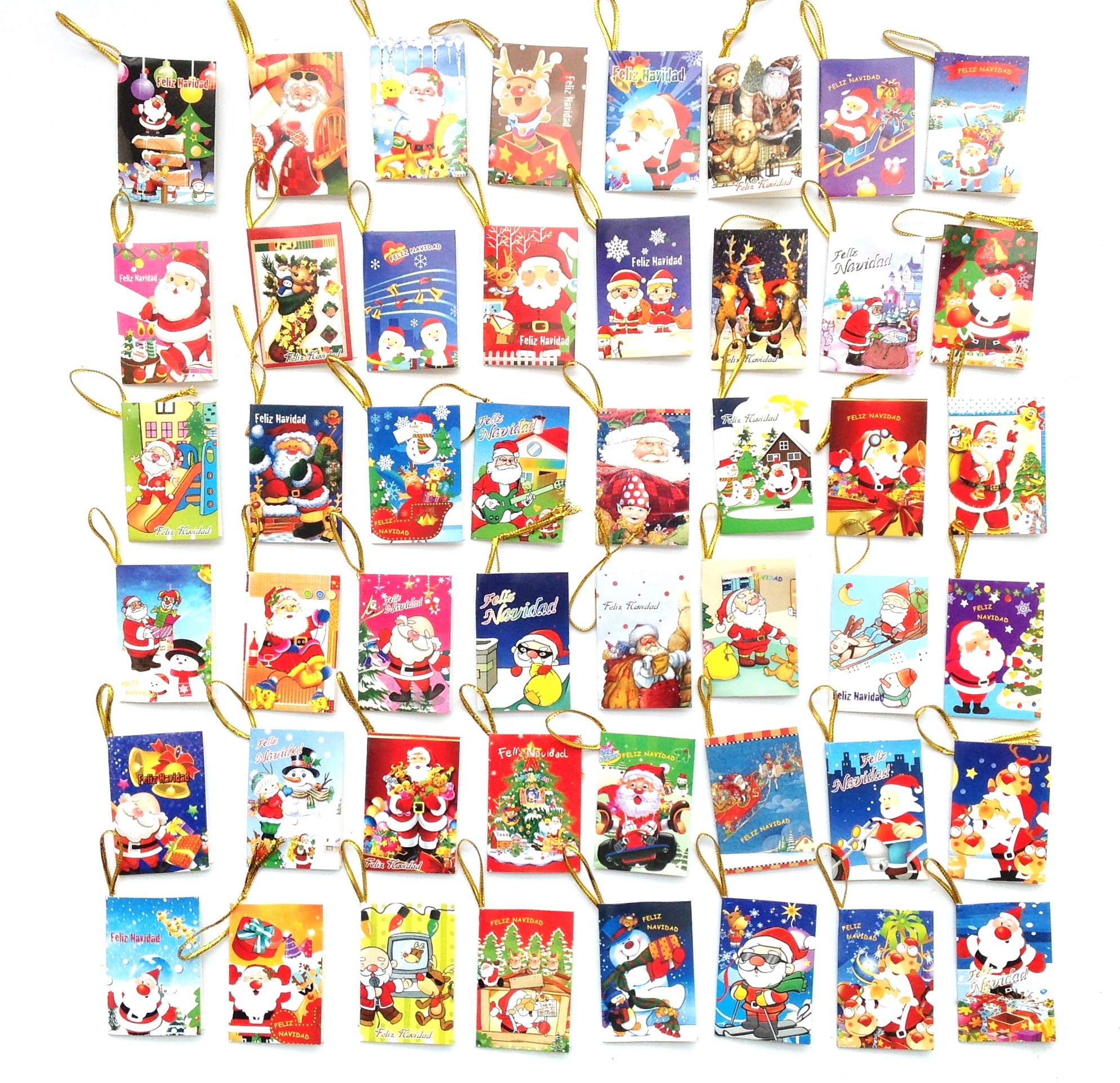 96 Mini Tarjetas de Navidad con difrentes dibujos,HC Enterprise