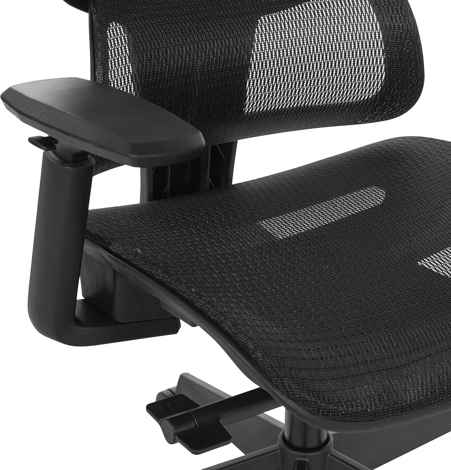 Office Star 71142 Series Manager's Adjustable Breathable High Back Office Chair with Adjustable Arms, Black
