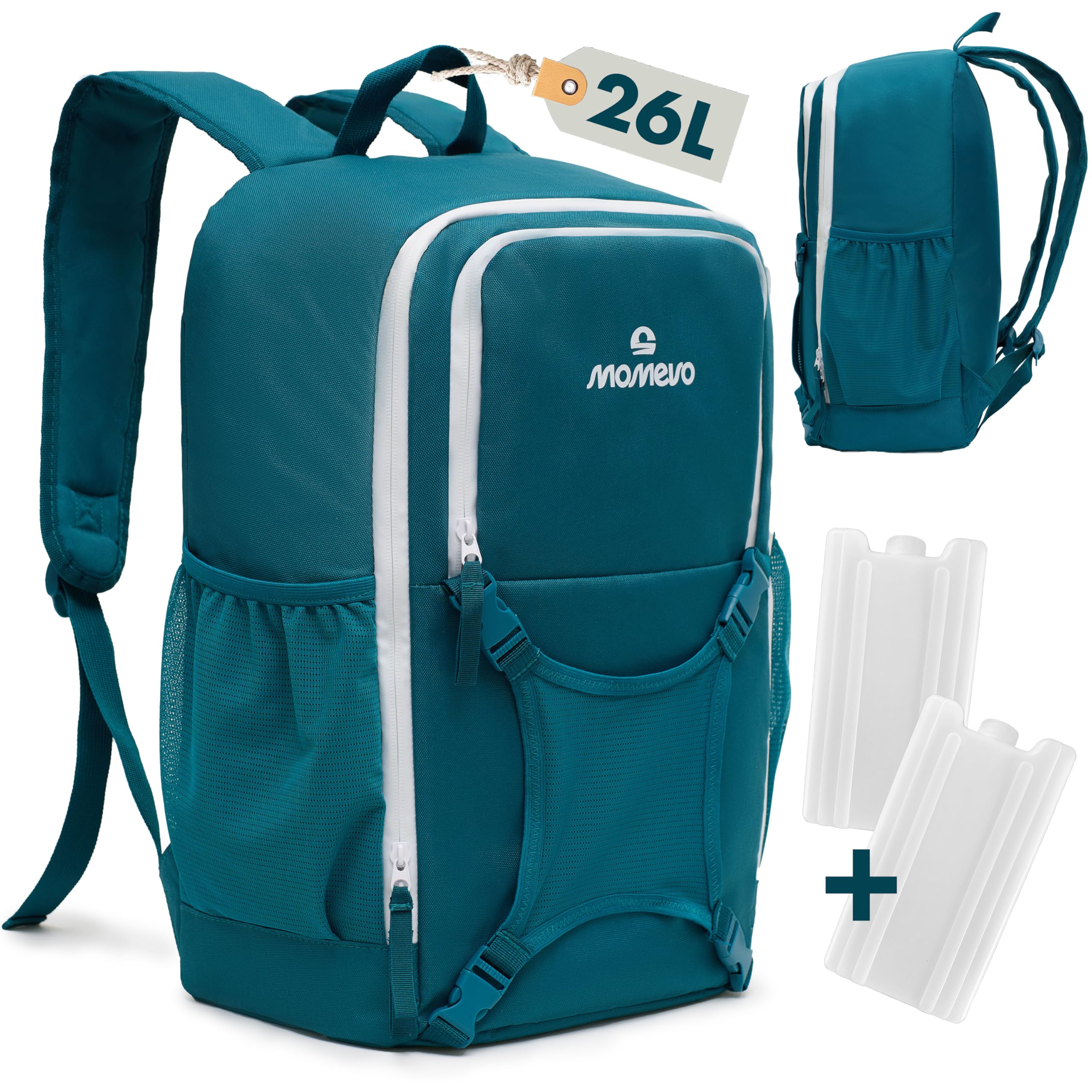Momevo Mochila refrigeradora con dos acumuladores de frío