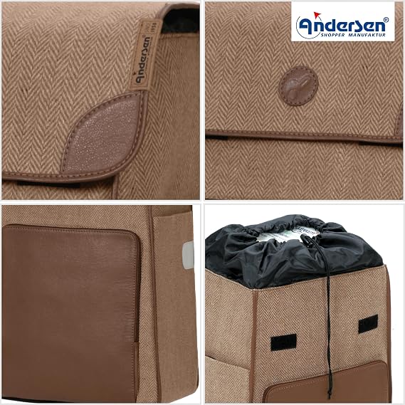 ANDERSEN Elik Replacement Bag Brown 38 L for Shopping Trolley