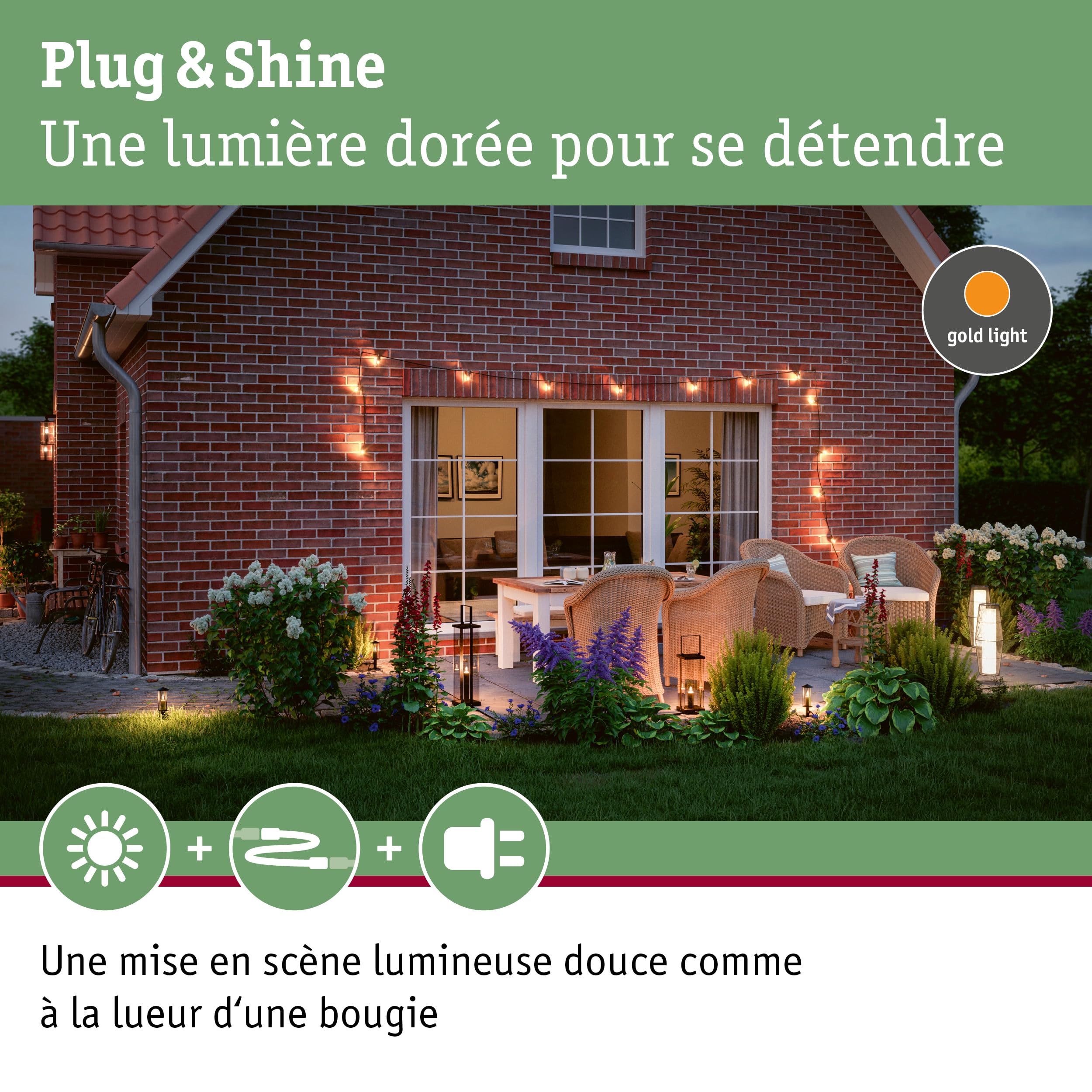 Paulmann 94317 luminaire d'extérieur LED Plug & Shine Outdoor Classic Lantern 56 cm 24 V IP44 E14 Anthracite luminaires d'extérieur éclairage de jardin 1900 K