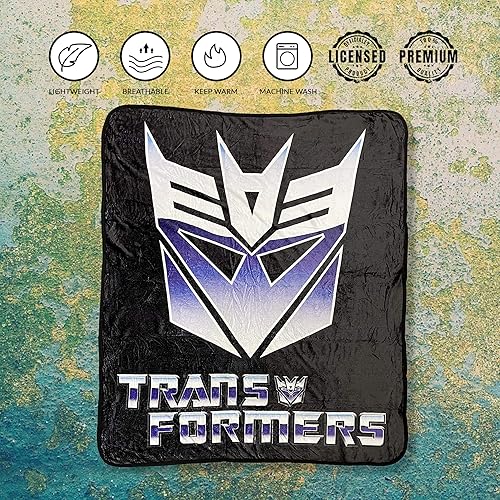 Miniatura 6 de Transformers Hasbro Decepticon Symbol 80's - Manta de felpa con estampado de dibujos animados