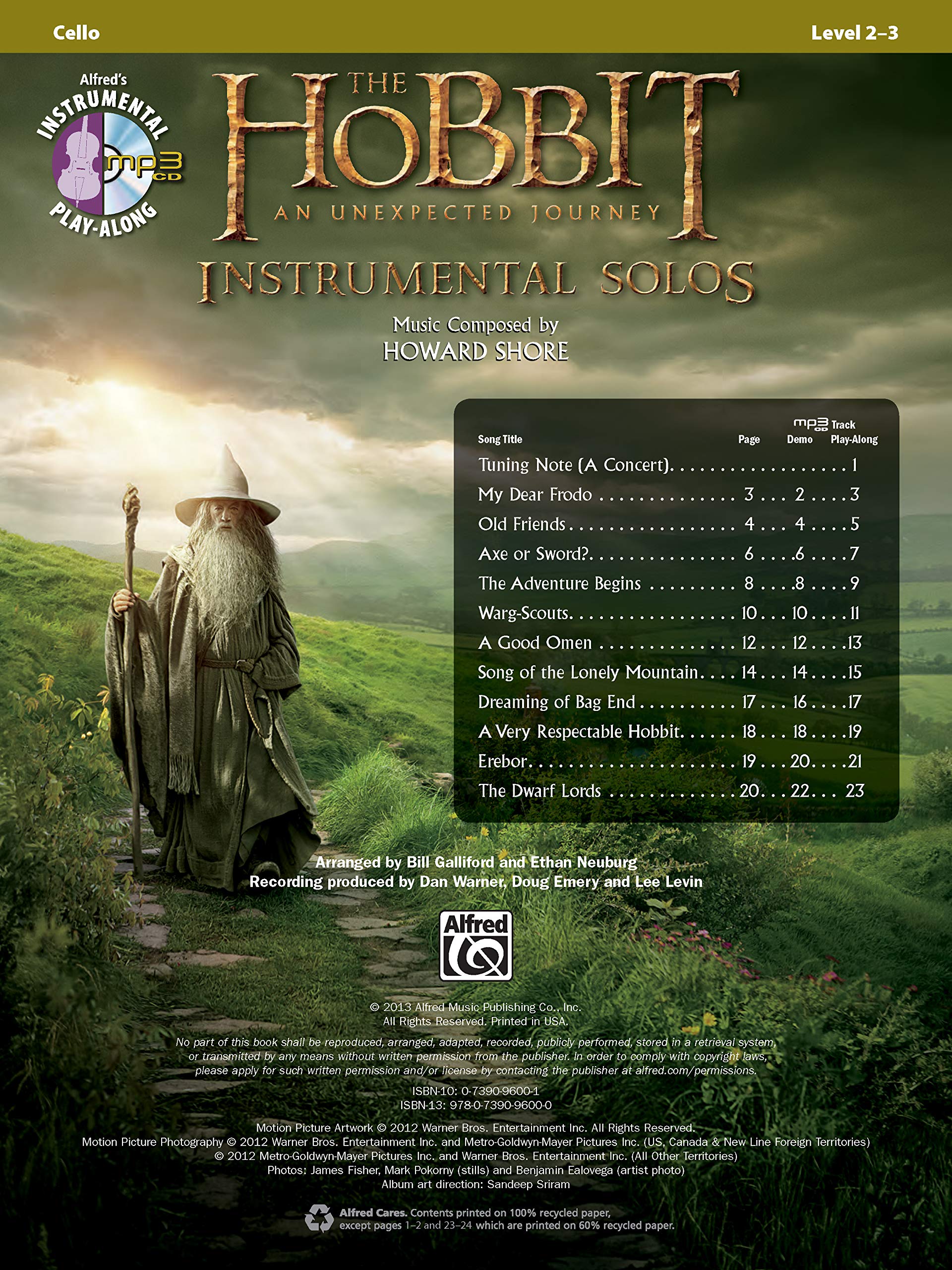 The Hobbit - An Unexpected Journey Instrumental Solos for Strings: Cello