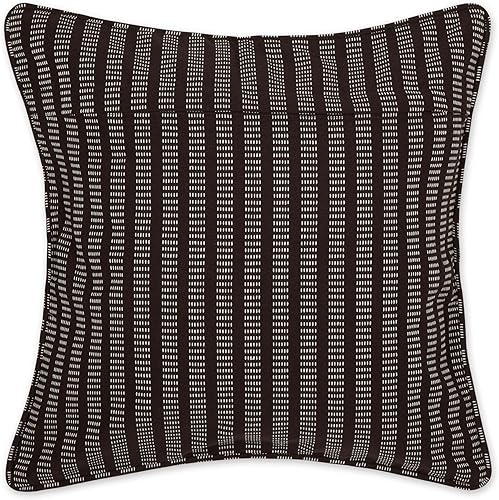 Miniatura 49 de DII Colección de fundas de almohada, algodón reciclado, cremallera oculta, 18x18, rayas cambray, azul brillante, 2 piezas