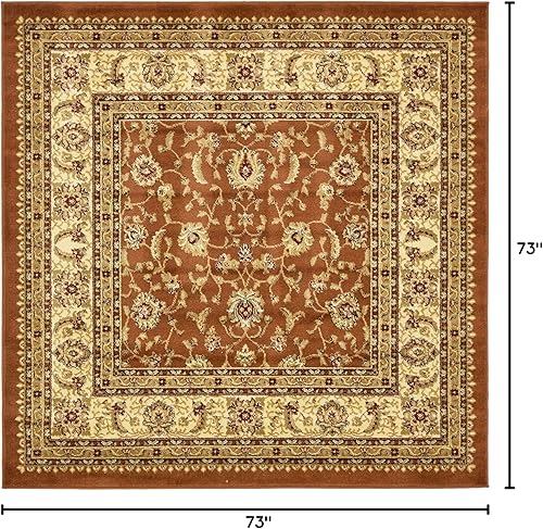 Miniatura 2 de Unique Loom - Colección Voyage - Alfombra redonda tradicional oriental, marrón, Polipropileno