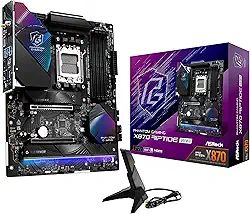 ASRock Phantom Gaming X870 Riptide WiFi 7 AMD Ryzen Socket AM5 ATX Placa-mãe DDR5 DIMMs 8000 MHz 256 GB USB4 M.2 SATA3 6.0 Gb/s