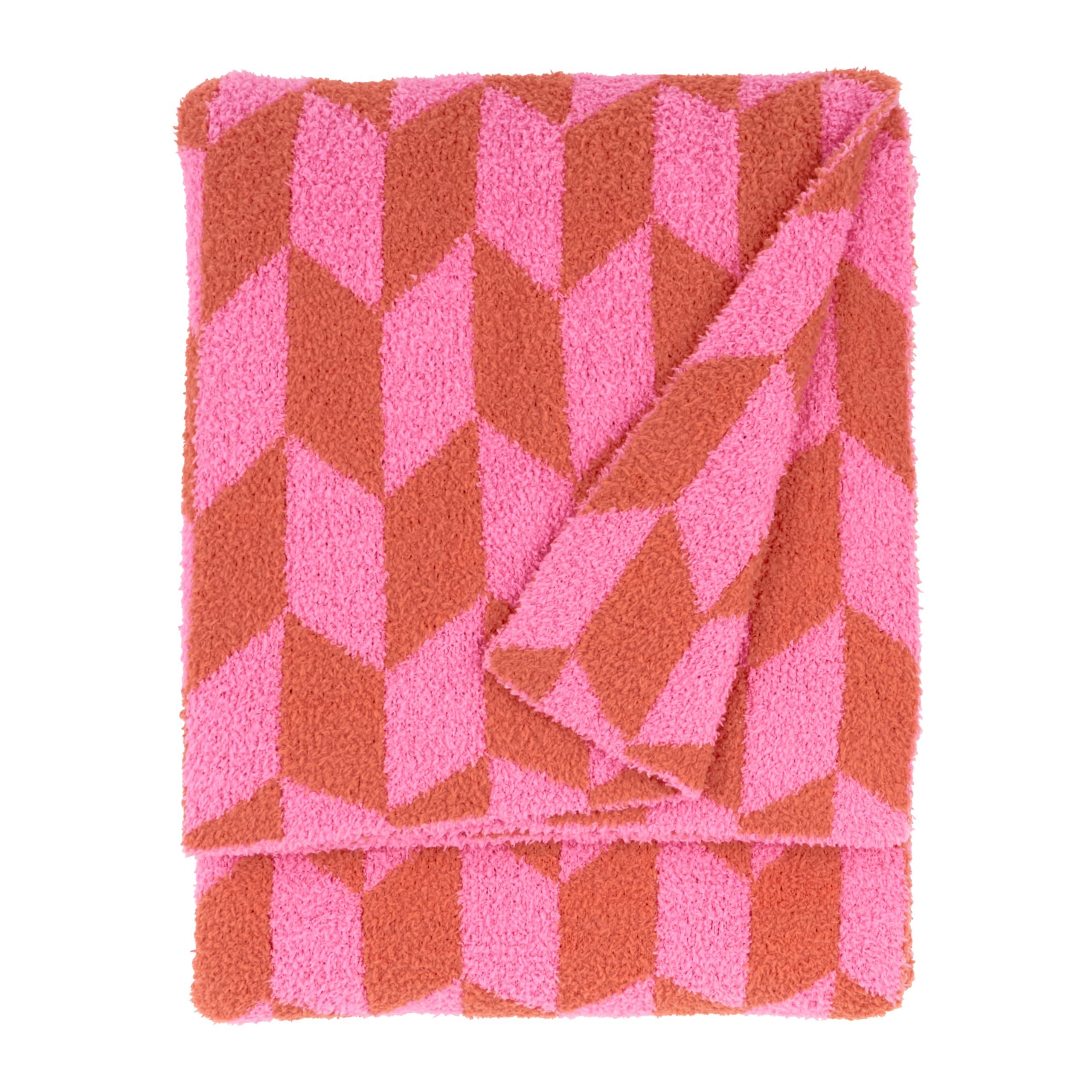 Furn Unisex Fuchsia Olsen Geometric Throw In | Size: 130Cm X 180Cm