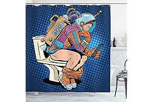 Futuristic Thinking Astronaut Shower Curtain