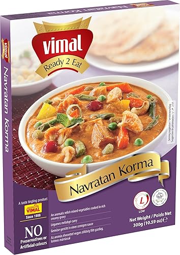 VIMAL Navratan Korma Instant Mix Vegetariano listo para comer sin conservantes y colores añadidos - 10.58 oz (paquete de 4)