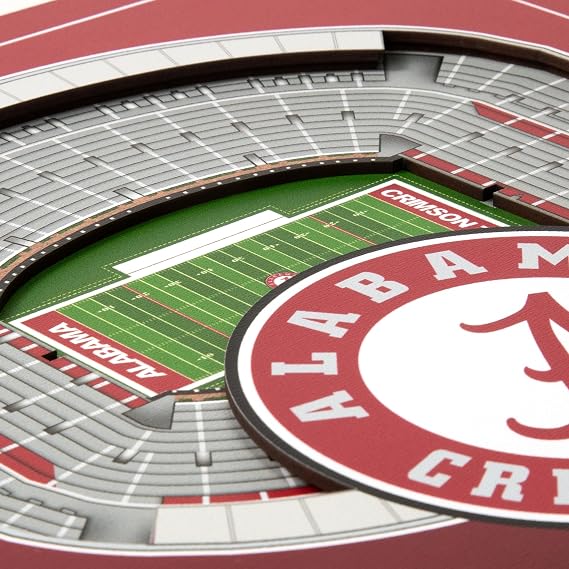 YouTheFan Officially-licensed NCAA Stadium Series 3D Wall Art - multi-layer team stadium replica, detailed sports fan gift, indoor decor