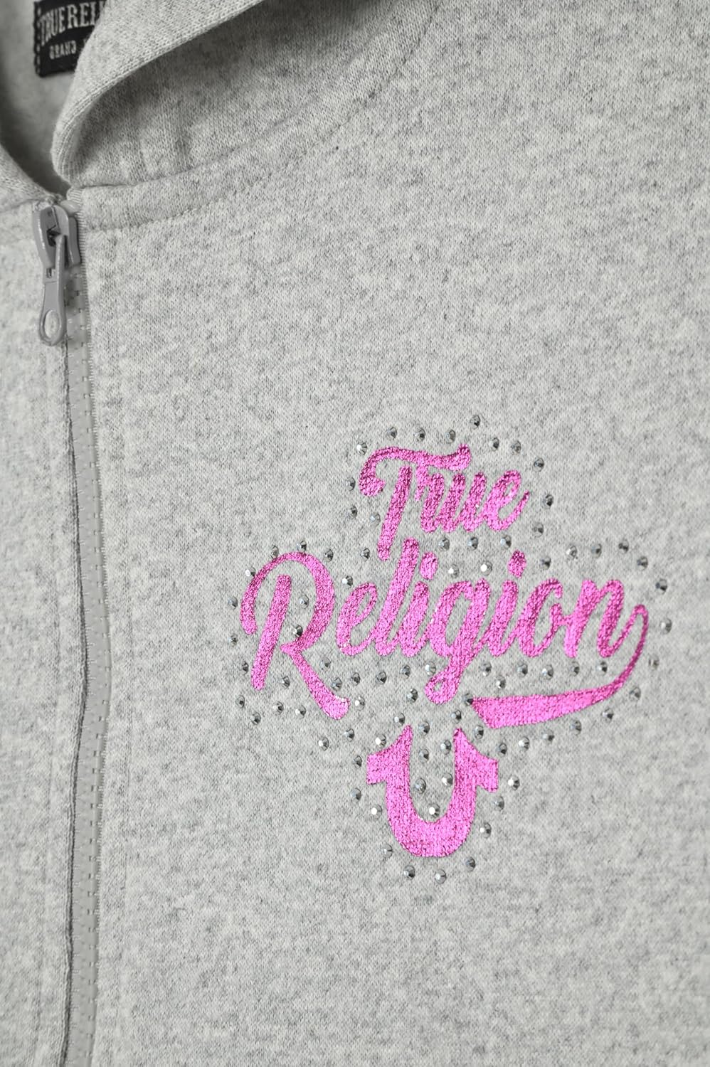 True Religion Girls 2 Piece Fleece Hooded Jogger Set – Zip-Front Hoodie & Sweatpants Outfit - Image 5
