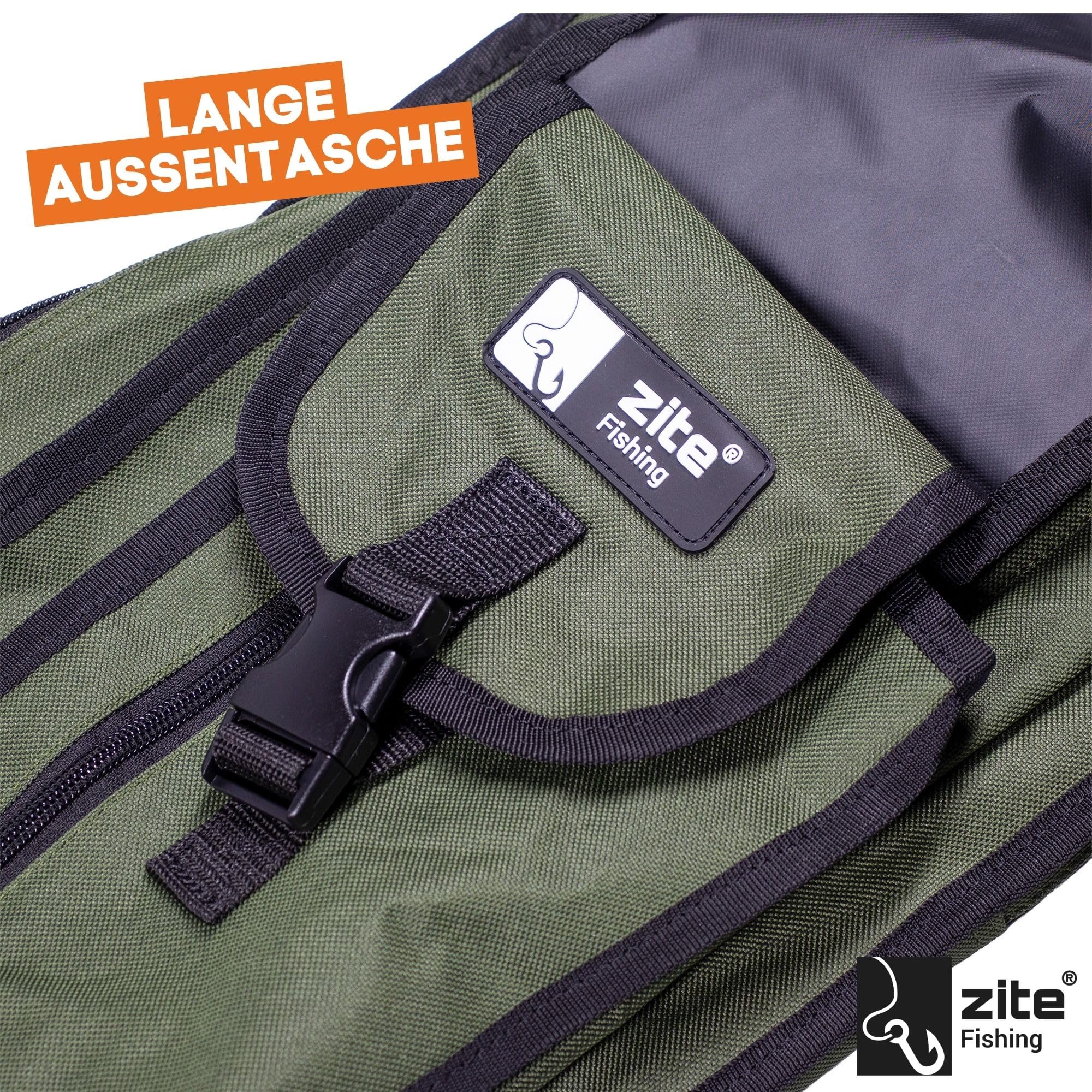 Zite Fishing - Bolsa para caña de pescar (3 compartimentos)