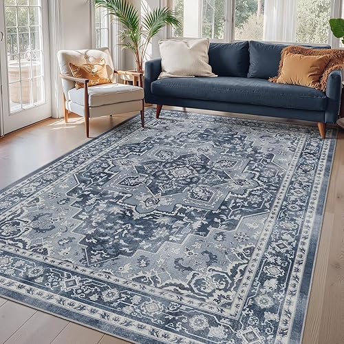 Miniatura 58 de Alfombras Redondas Beige de 4 pies, Alfombra Circular Pequeña Antideslizante Lavable de Pelo Bajo y Fina para Entrada, Cocina, Comedor, Alfombra