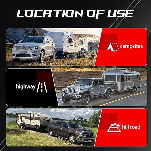 Miniatura 6 de Enganche de remolque con gancho y grillete de remolque giratorio, se adapta al receptor de enganche de 2 pulgadas con bolas de enganche cromadas de