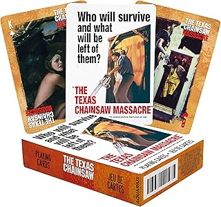 AQUARIUS Texas Chainsaw Massacre Playing Cards - TTCM Themed Deck of Cards for Your Favorite Card Games - Officially Licensed TTCM Merchandise & Collectibles - Poker Size with Linen Finish