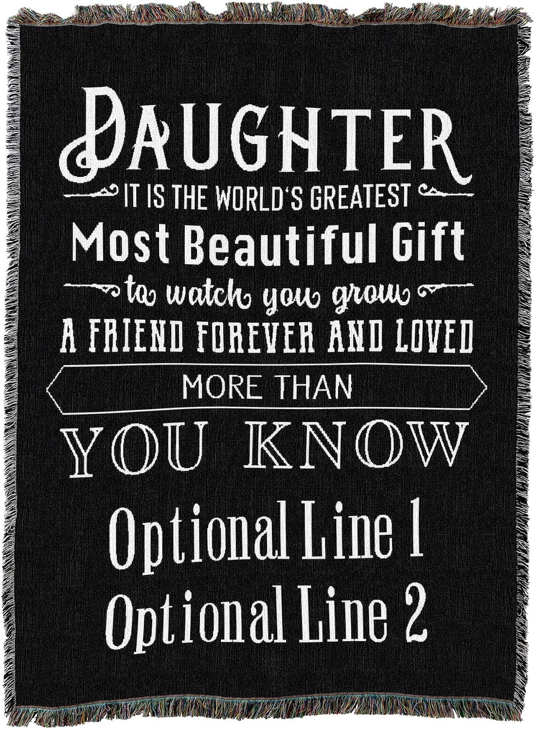 Pure Country Weavers Daughter - Most Beautiful Gift Blanket - Personalized - Custom Gift Tapestry Throw Woven from Cotton - Made in the USA (72x54)