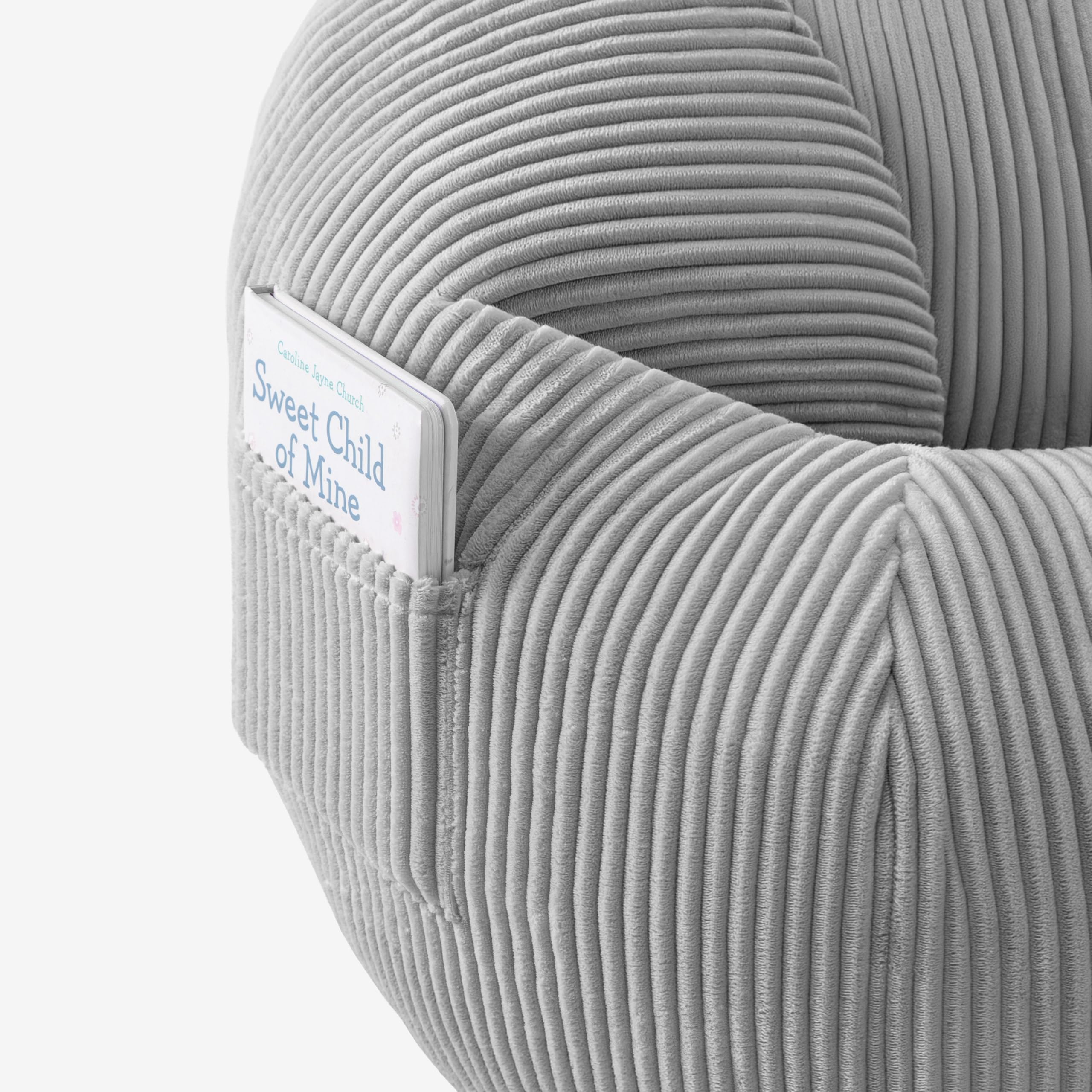 MARK ADLER Comfy 3.0 ogromny worek do siedzenia XL z podnóżkiem, dla dorosłych, szary | Duży fotel i pufa ze sztruksu z uchwytem – 125 x 85 x 50 cm wygodny – wypełnienie piankowe – do sypialni i salonu