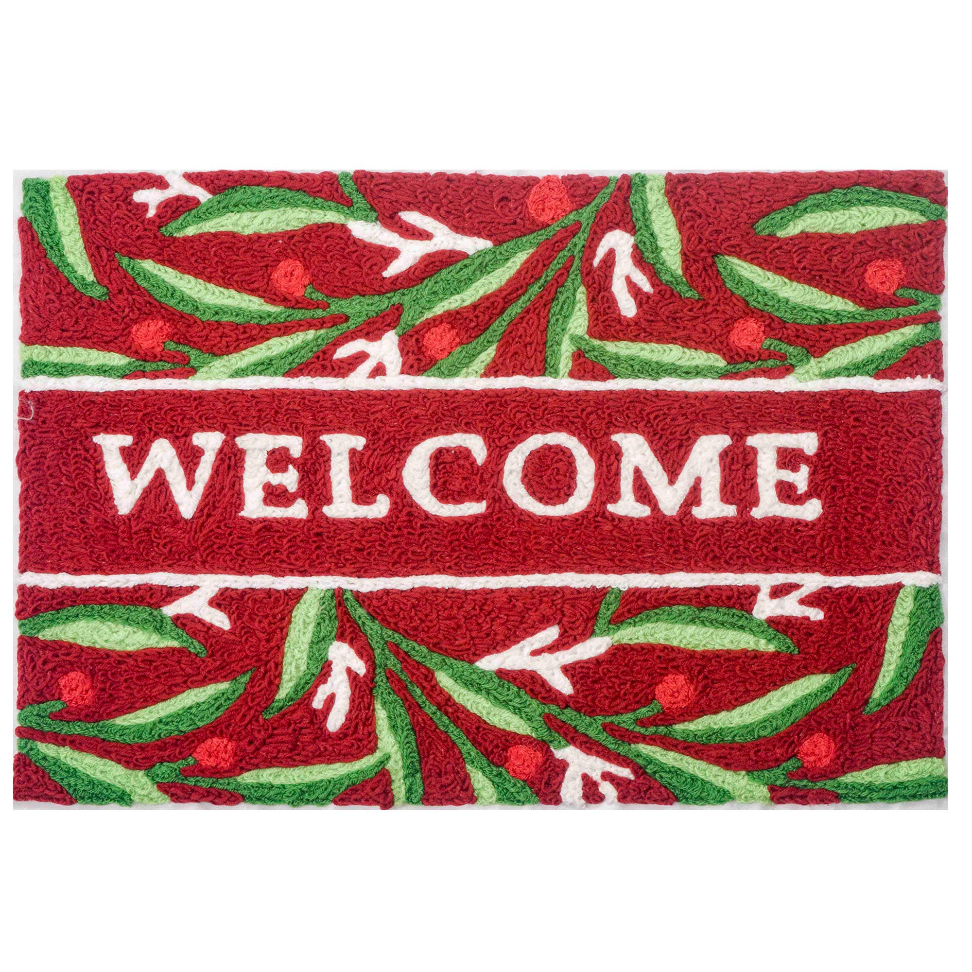 Winter Welcome Holiday Machine Washable 20" x 30" Jellybean Accent Rug