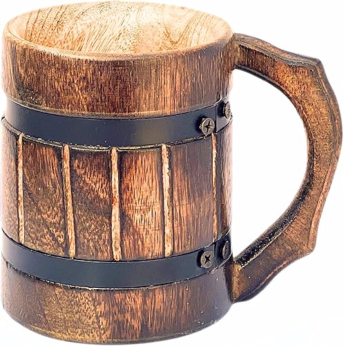 Taza de café de madera antigua hecha a mano para bebidas, regalo de padrinos de boda, elegante decoración de mesa, accesorio de cocina y comedor