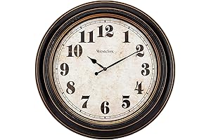24 Inch Wall Clocks: Westclox Traditional Large Wall Clock, Black-Brown, Perfect for...