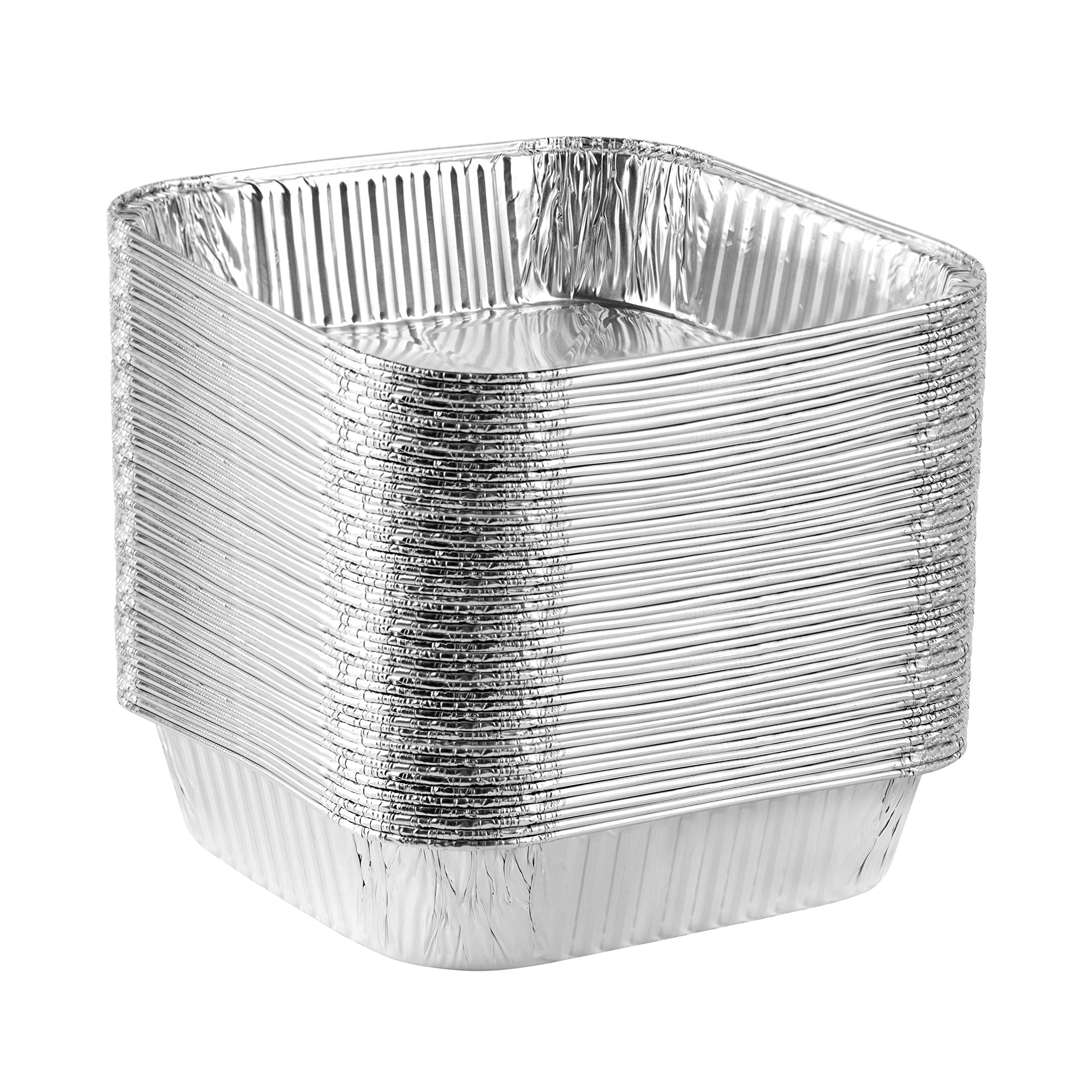 Plasticpro - Molde de aluminio desechable, cuadrado, para hornear tartas, brownies, pan, pan de carne, lasaña, pan casero