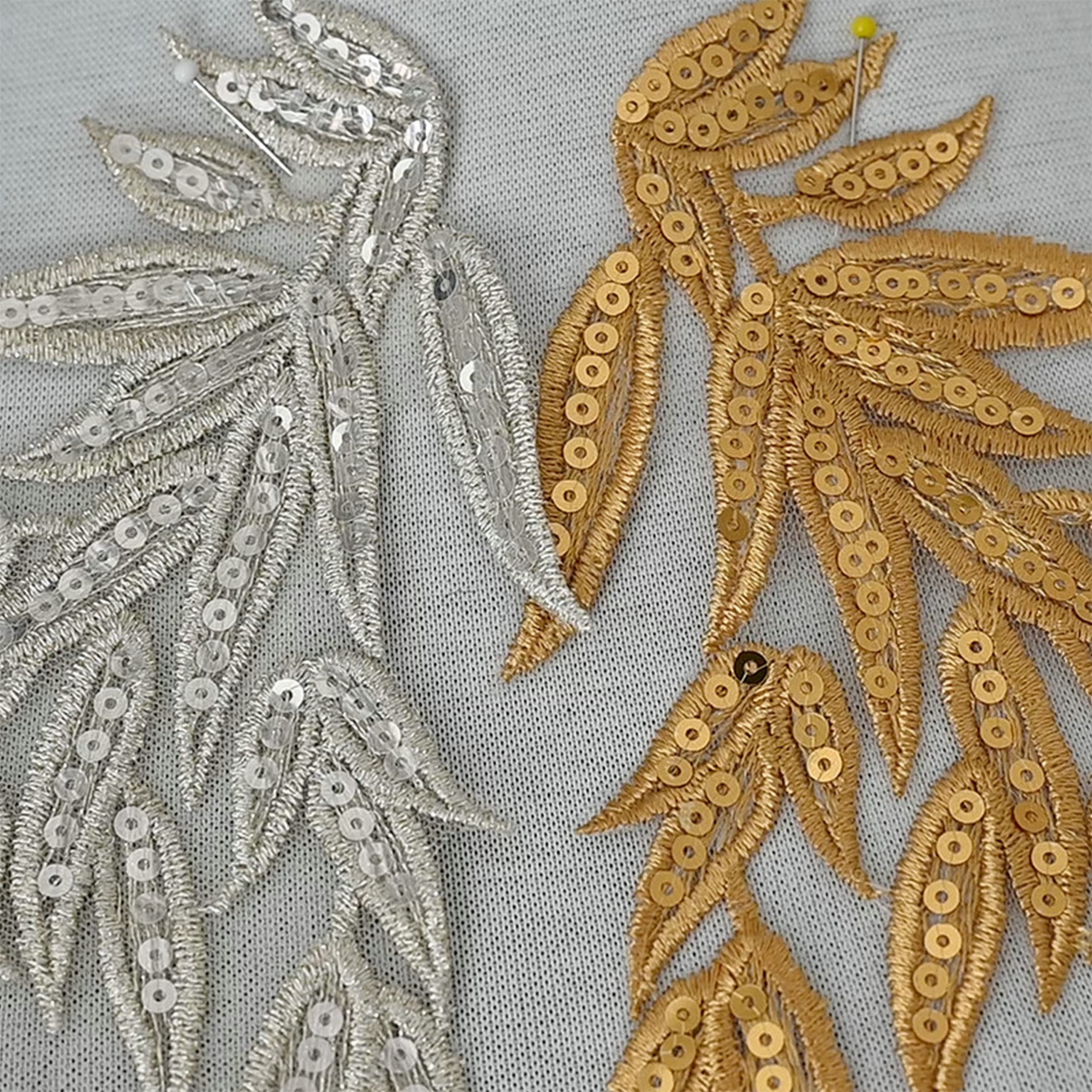 Craft Lace Collar Applique Flower Sequin Lace Fabric Decoration For Garment Diy Accessories Sew On Cloth