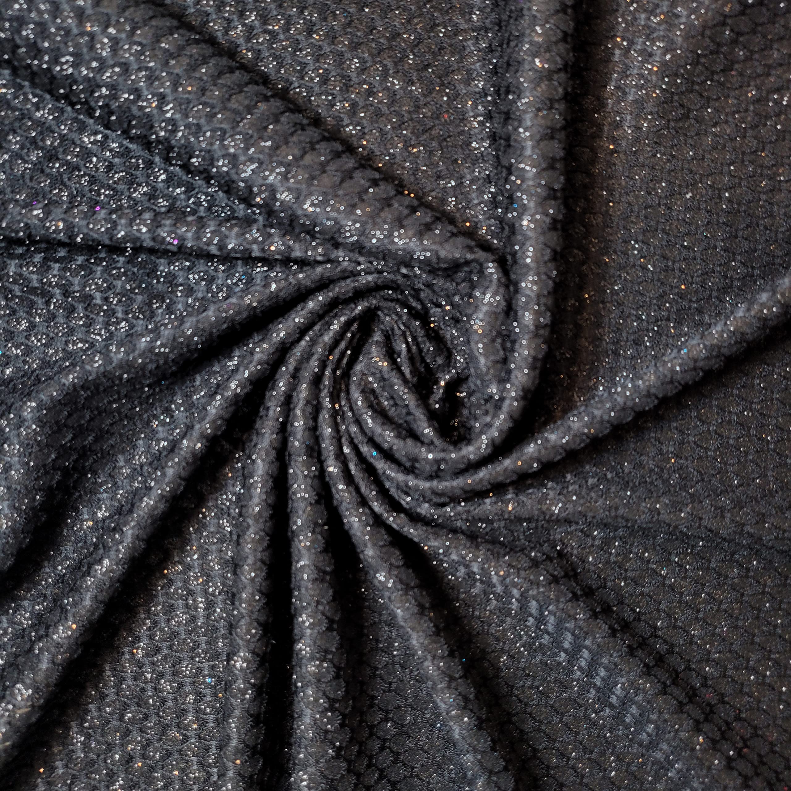African Vintage Embroidery Bridal Nigerian French Embroidery Corded Budget Guipure Lace Mesh Net Fabric 54" Corded Budget Guipure Lace Mesh Net Fabric 54" (5 Meter, Black Bonded) โ image 1