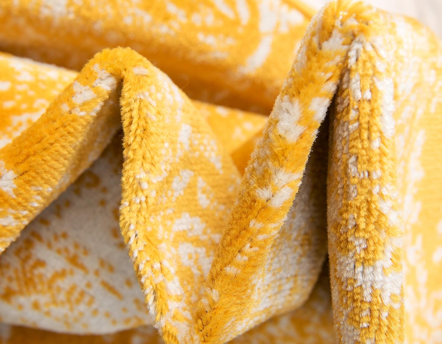Yellow and Ivory Synthetic Low Pile Bohemian Area Rug