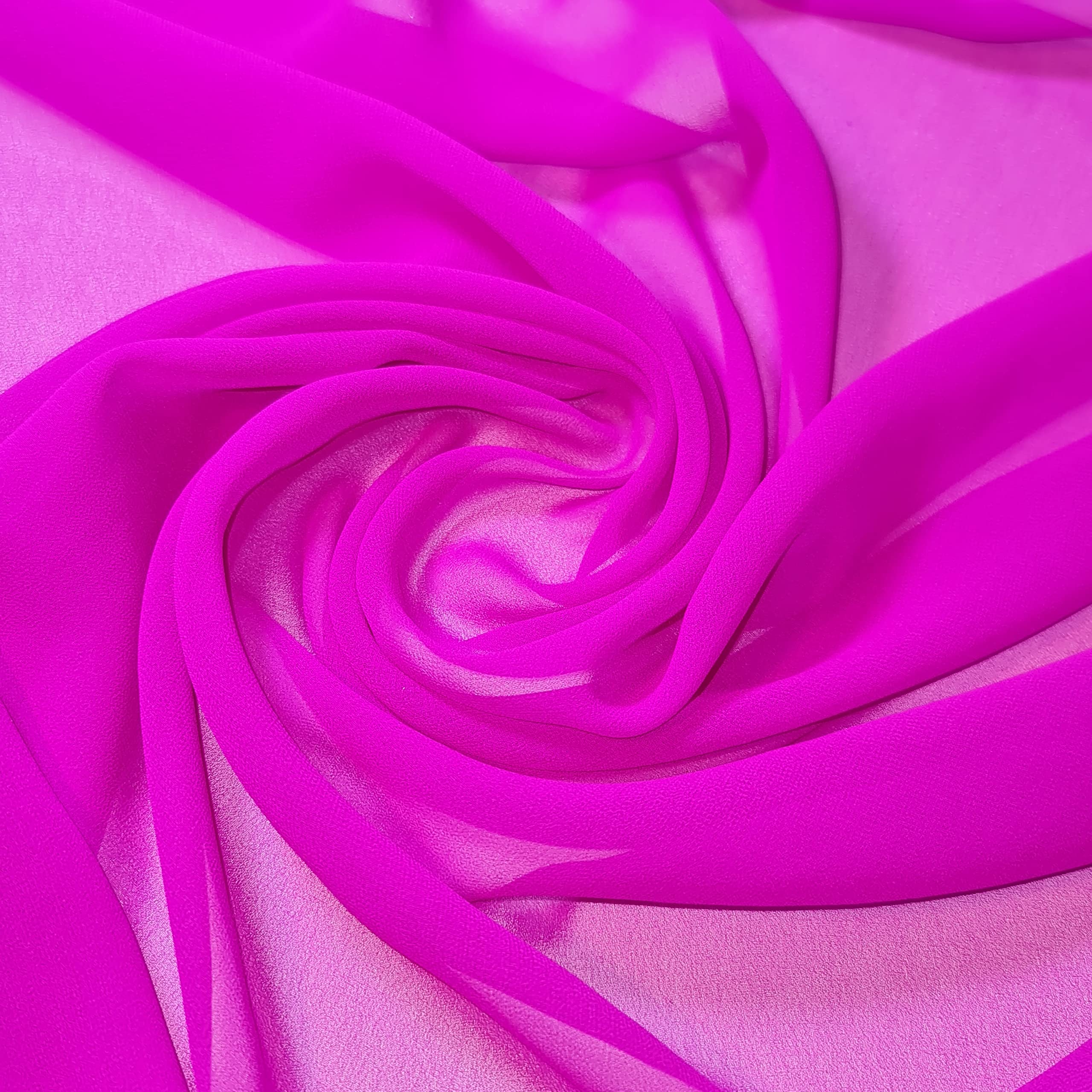 Clearance Chiffon Sheer Fabric Plain Soft Polyester Wedding Arch Dress Craft Material 44" - 112 cm Wide Sold As Pre - Cut Lengths (10 Meter, Magenta (V))