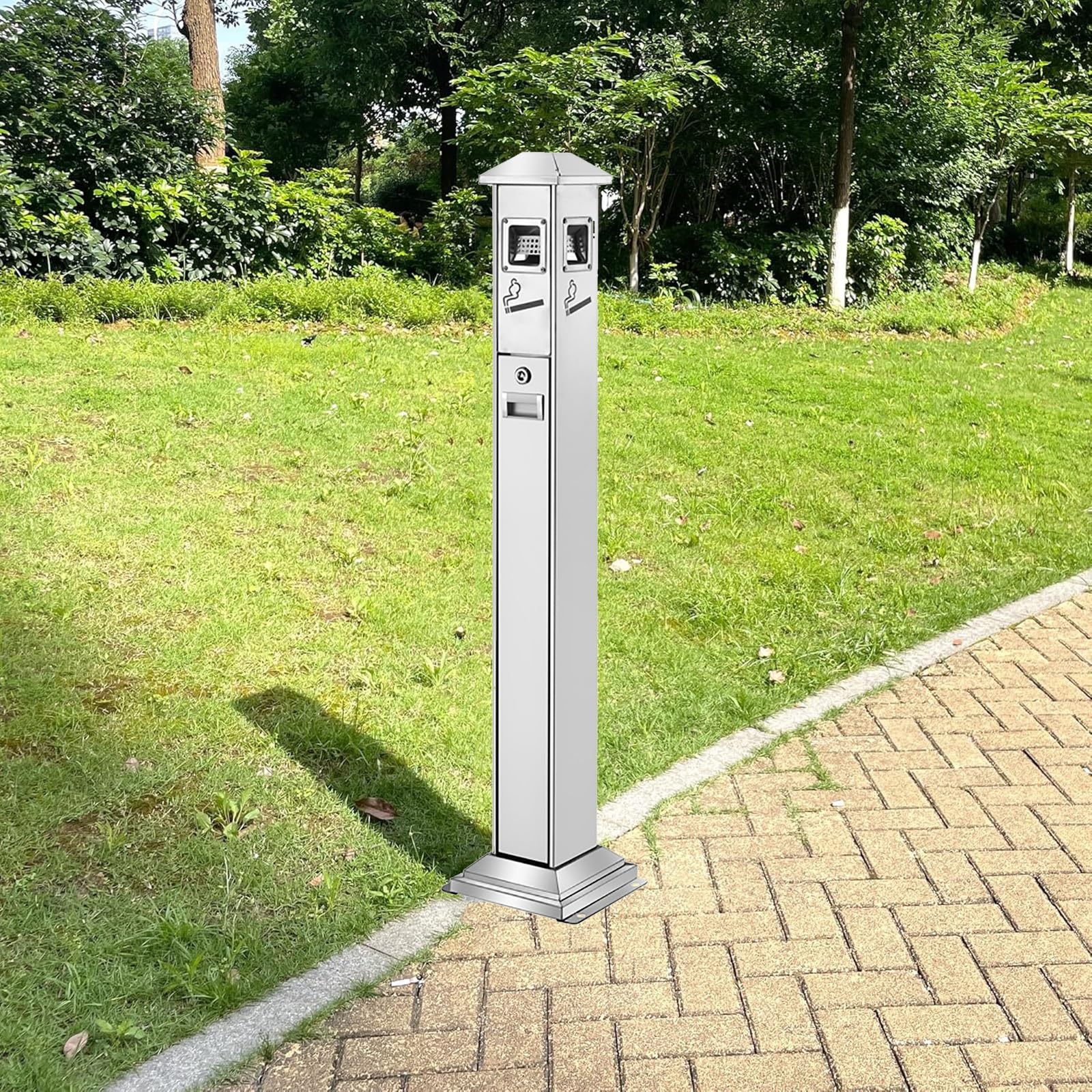 Zewnętrzna popielniczka stojąca, metalowa jednostka do usuwania papierosów, komercyjny pojemnik na dołki do domu, biura, werandy, hotelu, garażu, centrum handlowego