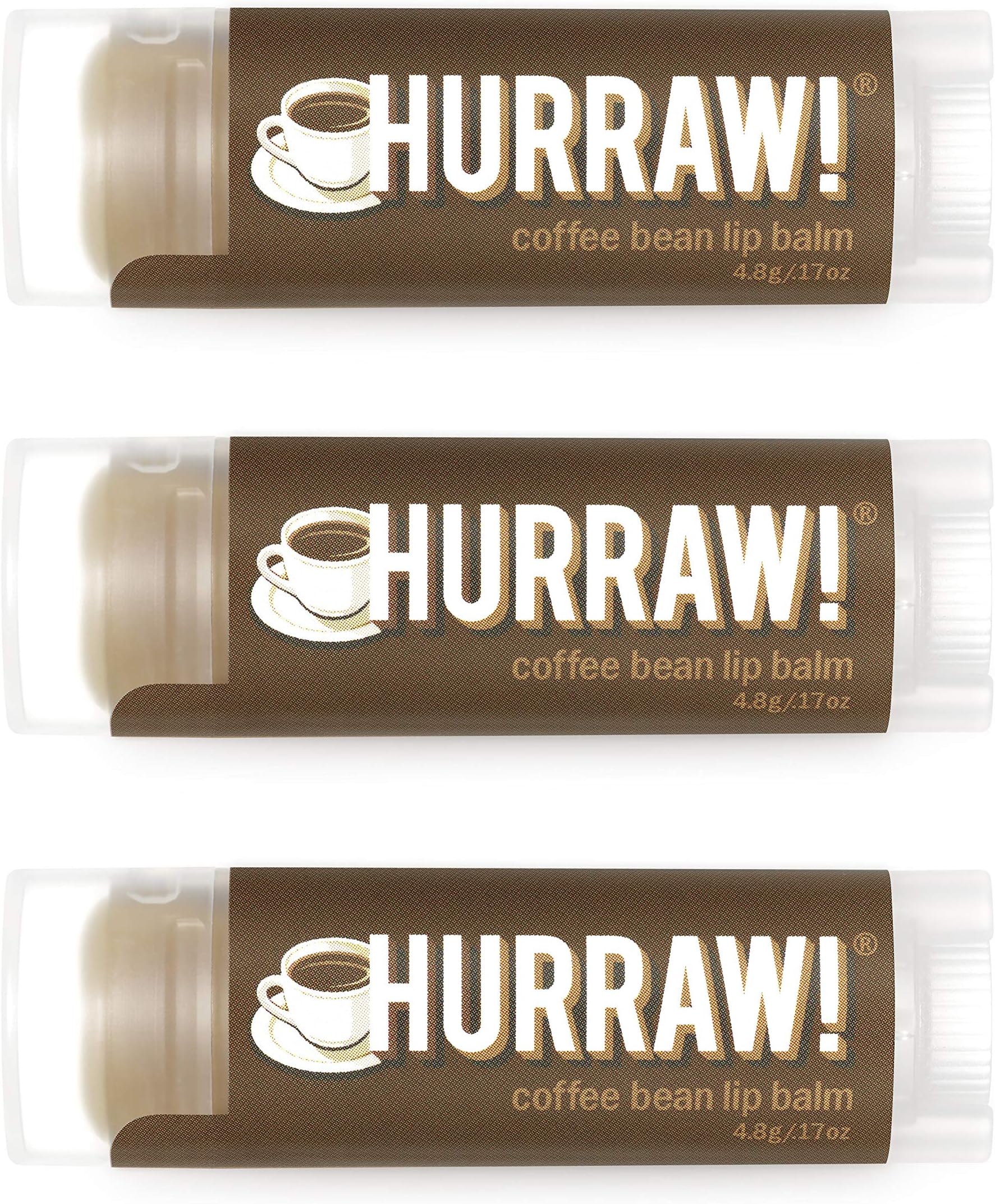 Hurraw! Raspberry Tinted Lip Balm, 3 Pack (Sheer Berry
