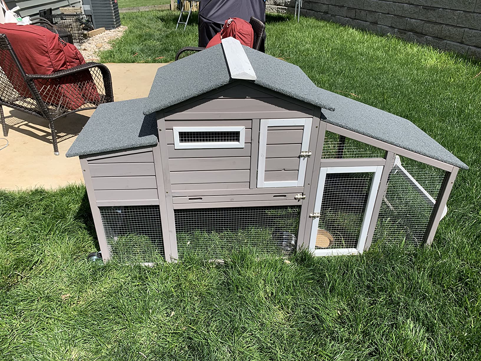 45/mo Finance PetsCosset 71" Chicken Coop Backyard Hen House Wooden