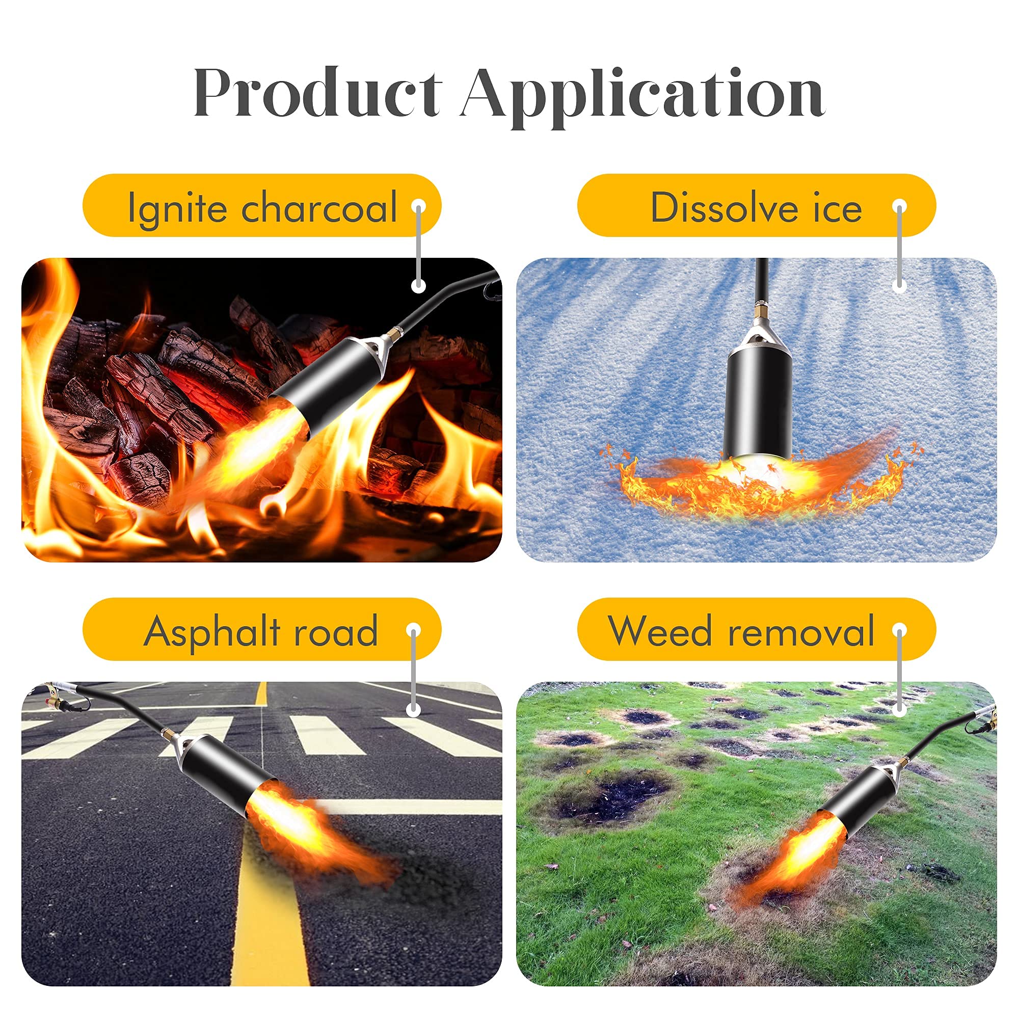 Propane Torch Weed Burner Torch,With Turbo Trigger Push Button Igniter