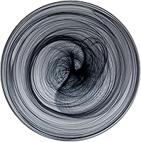 Vista 4 de Vikko Platos cargadores, juego de 6 platos llanos de alabastro negro, plato de 13 pulgadas con diseño marbelizado, diseño de remolino, elegante