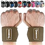 DMoose Fitness Wrist Wraps for Weightlifting 18 - Heavy Duty Gym Wrap with Hand Thumb Loop for Support & Pain Relief, USPA Approved Weight Lifting Wrist Straps for Men & Women (Cocoa Brown)