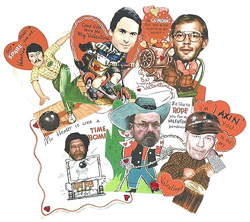 Serial Killer True Crime Vintage Retro Valentine Valentine's Day Cards. Set of 6. Lot 1