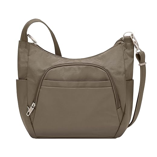 Travelon Anti-theft Classic Crossbody Bucket Bag, Nutmeg