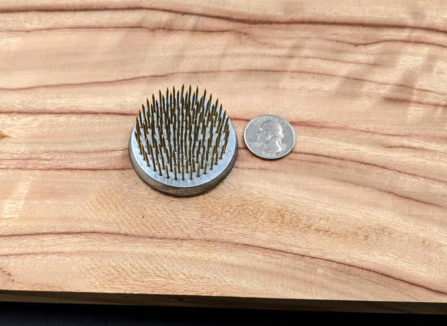 JWL HAWNKOA PRODUCTS Heavy Duty 50mm (1.97") Kenzan Ikebana Flower Arranger Holder Pin Frog Brass Pins Lead Base (4 Items)