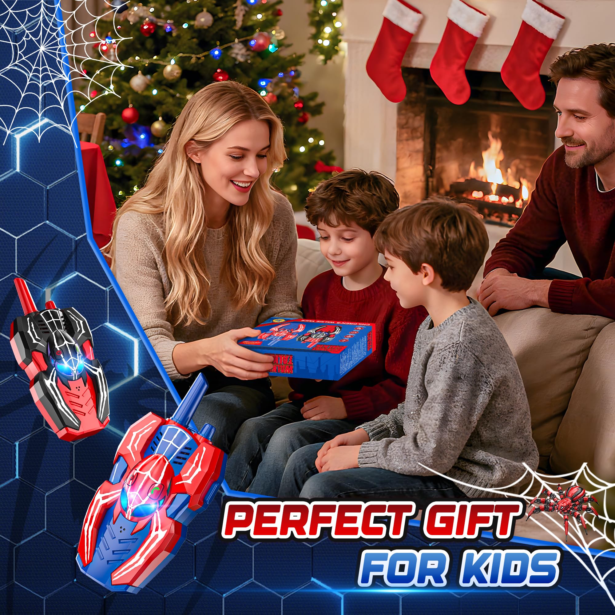 Kssvzz Spider Walkie-Talkie Bambini, Giochi Regalo Bambino 3 4 5 6 7 8 9 10 Anni, Woki Toki Gioco da Esterno Bambini, Compleanno Natale Regalo Bimbo 3-12 Anni Maschio