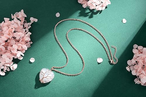 Miniatura 7 de Collar de cristal de cuarzo con cristales curativos para mujeres, regalo para el día de la madre, piedras preciosas de amor de cuarzo con, Piedra